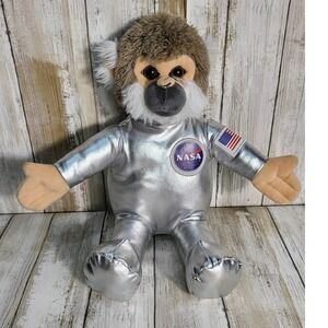 NASA Astronaut Monkey Plush Stuffed Animal Toy Space Explorer USA Flag Patch